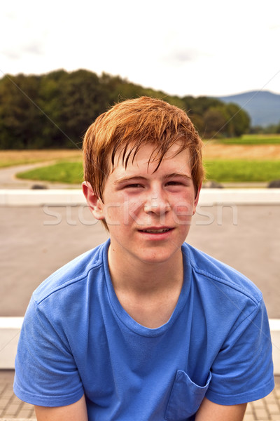 portrait of young boy doing sports Stock photo © meinzahn
