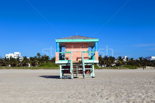 Badmeester cabine lege strand Miami Florida Stockfoto © meinzahn