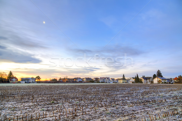 Восход пригород Мюнхен домах горизонте небе Сток-фото © meinzahn