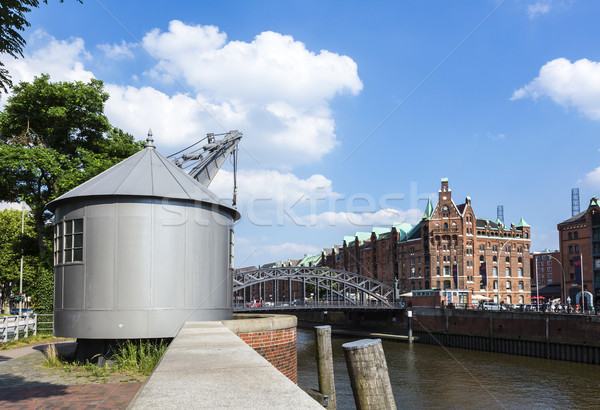 [[stock_photo]]: Vieux · grue · hambourg · Allemagne · Europe · bâtiment