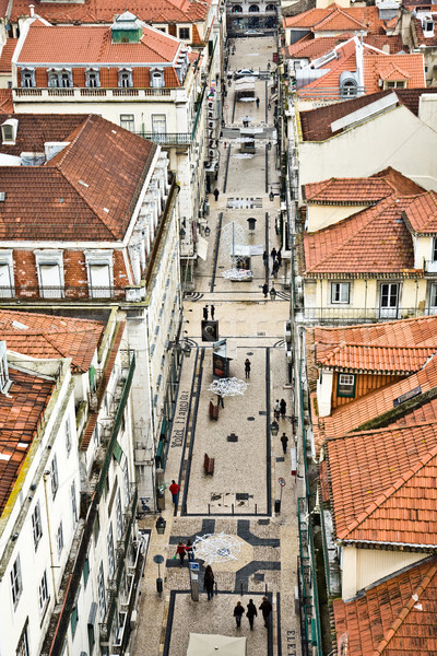 view from the 'Elevador de Santa Justa' to the old part of Lisbo Stock photo © meinzahn