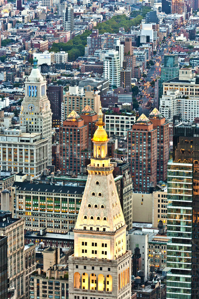 Légi panorámakép kilátás Manhattan Empire State Building felső Stock fotó © meinzahn
