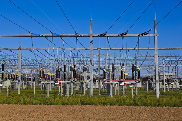 electrical power plant in farmland area Stock photo © meinzahn