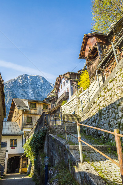 Hallstatt town with traditional wooden houses Stock photo © meinzahn
