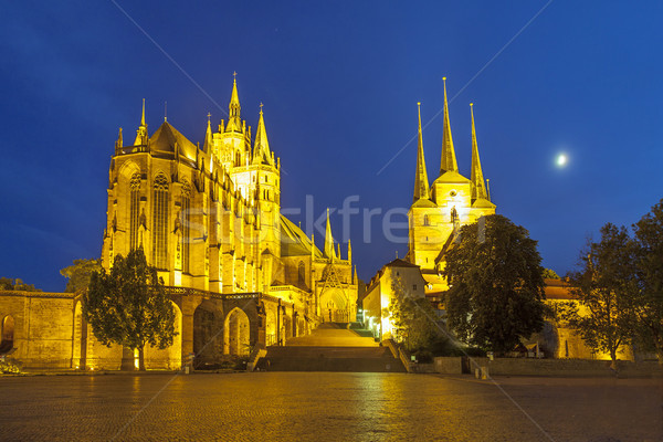 Erfurt Cathedral in the evening Stock photo © meinzahn