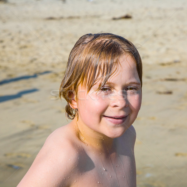boy plays at the beautiful beach  Stock photo © meinzahn
