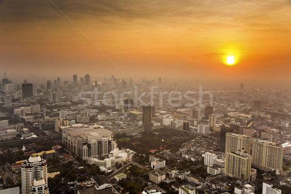 Bangkok skyline in sunset Stock photo © meinzahn