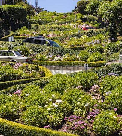 Stock photo: View of Lombard Street, the crookedest street in the world, San 