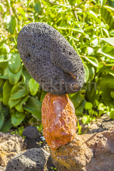 Kő épít vulkáni kövek gyönyörű istálló Stock fotó © meinzahn