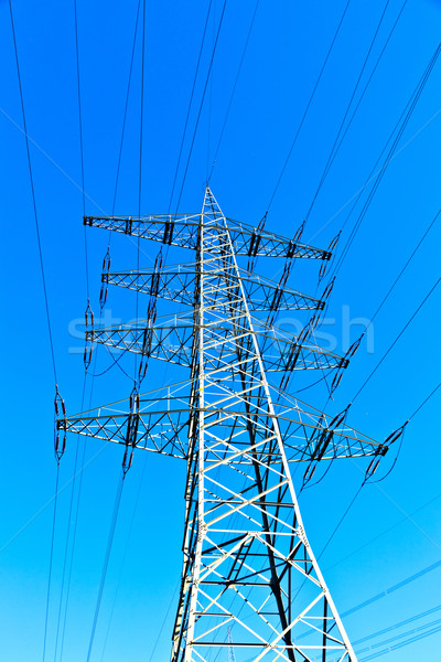 Acciaio elettrica luminoso cielo blu cielo tecnologia Foto d'archivio © meinzahn
