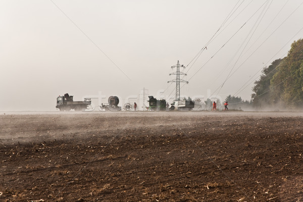 a pylon will be setted up in foggy weather Stock photo © meinzahn