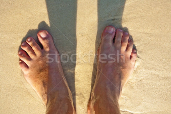 feet of a man in the fine sand Stock photo © meinzahn