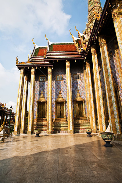 famous temple Phra Sri Ratana Chedi covered with foil gold in th Stock photo © meinzahn