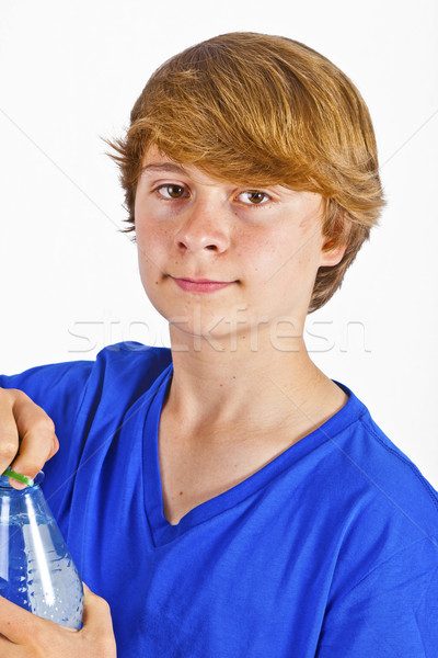 渴 男孩 飲用水 面對 男子 學校 商業照片 © meinzahn