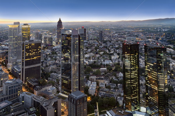 aerial of Frankfurt  by night Stock photo © meinzahn