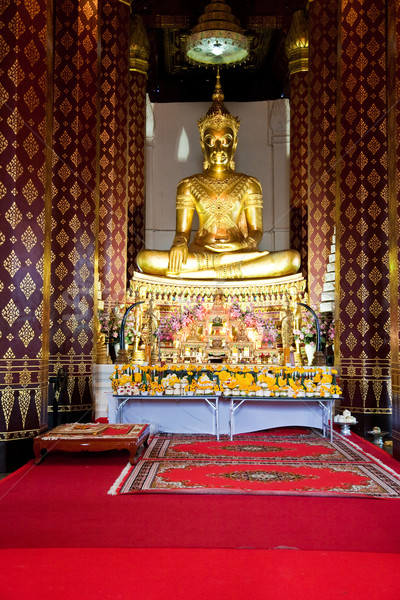 monastery Wat Na Phramane in Ajutthaya with famous gold buddha  Stock photo © meinzahn