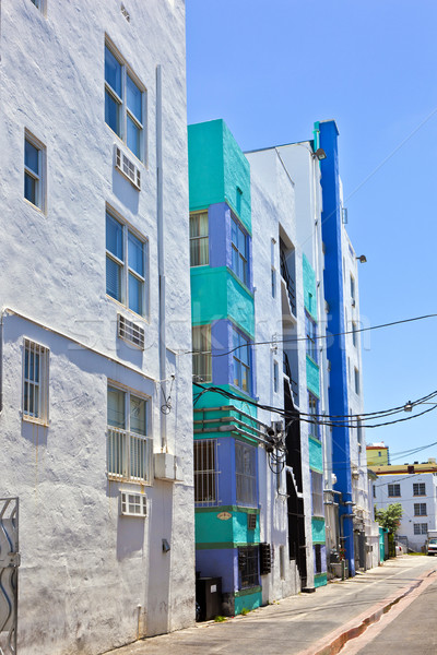 Edad pintado ladrillo casas sur Miami Foto stock © meinzahn