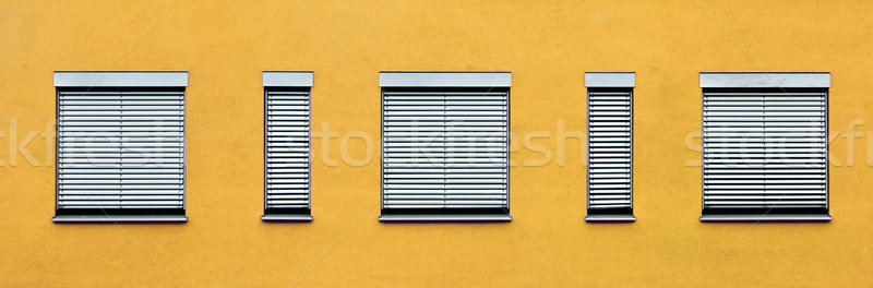 pattern of windows with red wall Stock photo © meinzahn