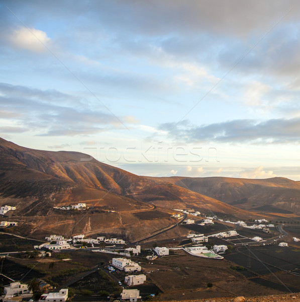 sunrise in the mountains at Femes, Lanzarote Stock photo © meinzahn