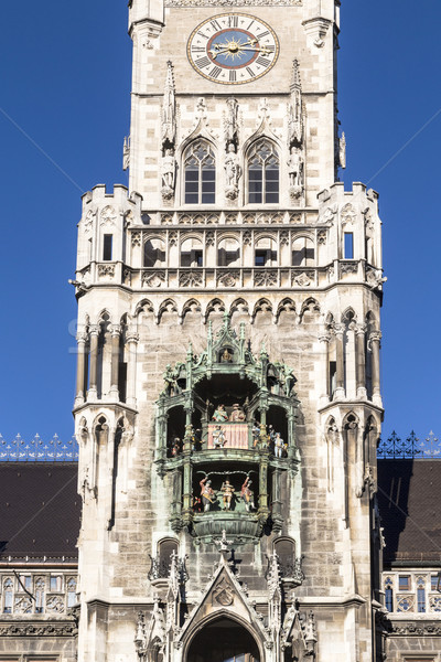 München város előcsarnok híres óra gótikus Stock fotó © meinzahn