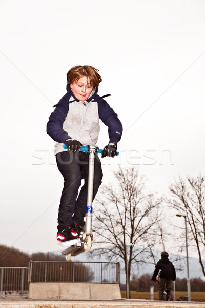 Stock fotó: Fiú · rámpa · moped · korcsolya · park · sport