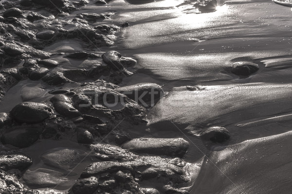 Foto stock: Piedra · playa · manana · luz · armónico