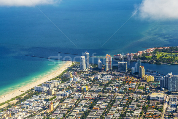 Aéreo ciudad playa Miami ciudad luz Foto stock © meinzahn