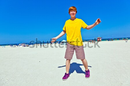 Stock foto: Süden · Miami · blauer · Himmel · Strand · Sonne · Ozean