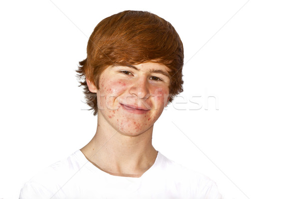 portrait of attractive happy boy in puberty  Stock photo © meinzahn