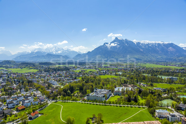  view to the old city of Salzburg from the castle Hohensalzburg  Stock photo © meinzahn