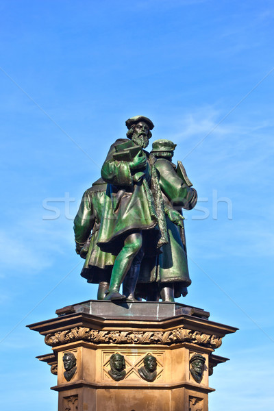 статуя Франкфурт изобретатель книга печати письме Сток-фото © meinzahn