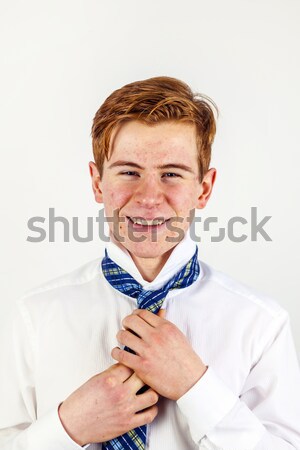leisure cool smart boy binding his tie Stock photo © meinzahn