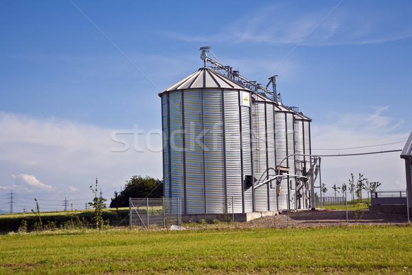 beautiful silver silos in landscape  Stock photo © meinzahn