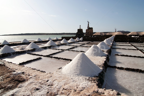 Salt piles on a saline exploration Stock photo © meinzahn