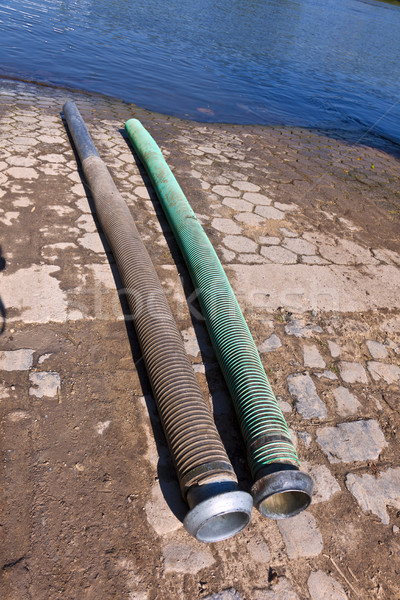 Vecchio industriali costruzione flessibile tubi liquido Foto d'archivio © meinzahn