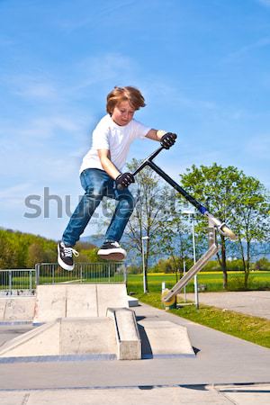Nino skate parque mano deporte Foto stock © meinzahn
