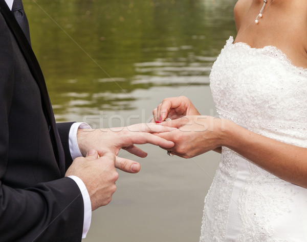 wedding couple are swearing lifetime loyality Stock photo © meinzahn