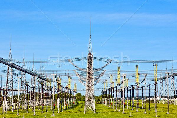 Central eléctrica distribución estación hermosa paisaje cielo Foto stock © meinzahn