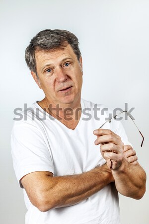 cool boy in green shirt with red hair Stock photo © meinzahn