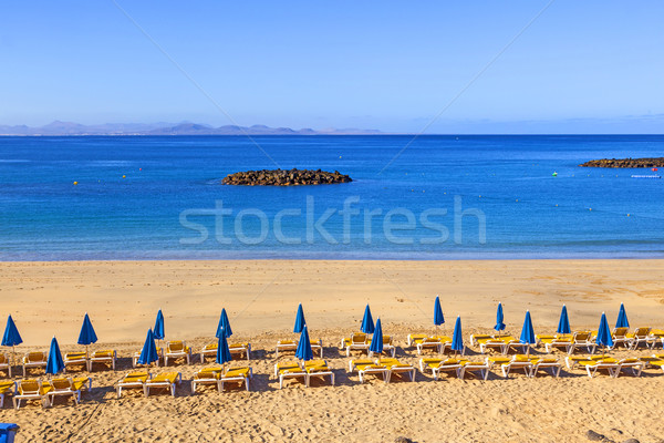 beach of Playa Blanca without people in early morning Stock photo © meinzahn