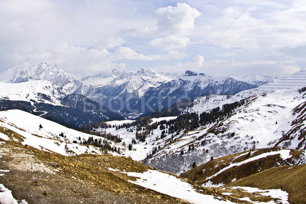 Dolomite mountains, Sella pass Stock photo © meinzahn