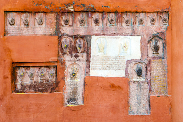 Hände Wand alten Festung Frau Hand Stock foto © meinzahn