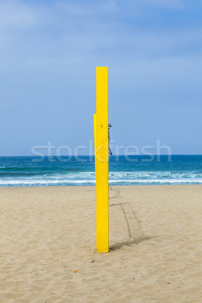 volleyball post at the beach in blue Stock photo © meinzahn