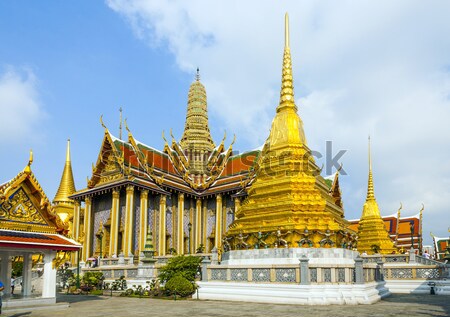 famous temple Phra Sri Ratana Chedi covered with foil gold in th Stock photo © meinzahn