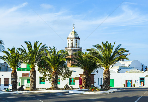 Belltower of the Iglesia San Miguel in Teguise Stock photo © meinzahn