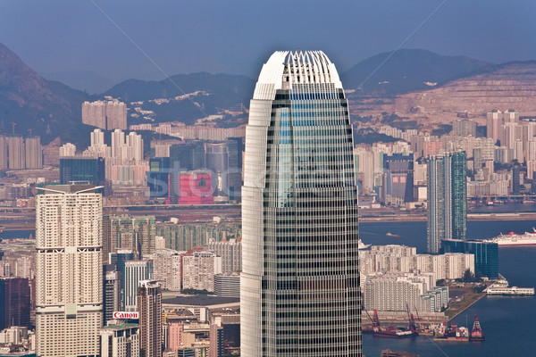 Hong Kong city view from Victoria peak Stock photo © meinzahn