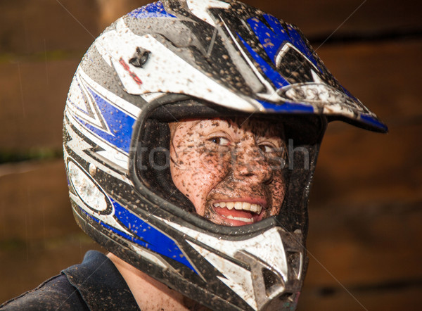 young boy enjoys quad driving and enjoyes is Stock photo © meinzahn