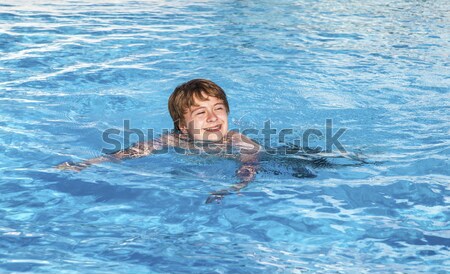 Erkek yüzme havuzu genç havuz mavi yüzme Stok fotoğraf © meinzahn