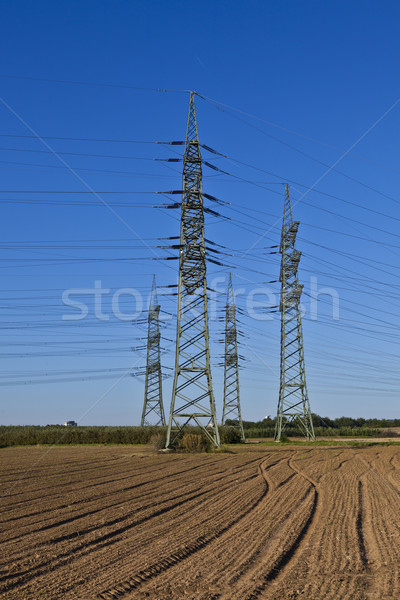 Stock fotó: Elektomos · erőmű · gyönyörű · színes · legelő · torony