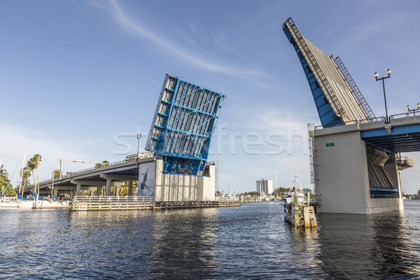View of the Fort Lauderdale Intracoastal Waterway with a drawbri Stock photo © meinzahn